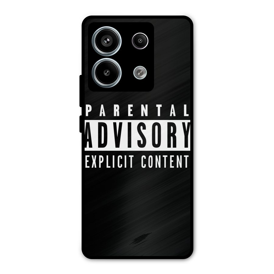 Parental Advisory Label Metal Back Case for Redmi Note 13 Pro 5G
