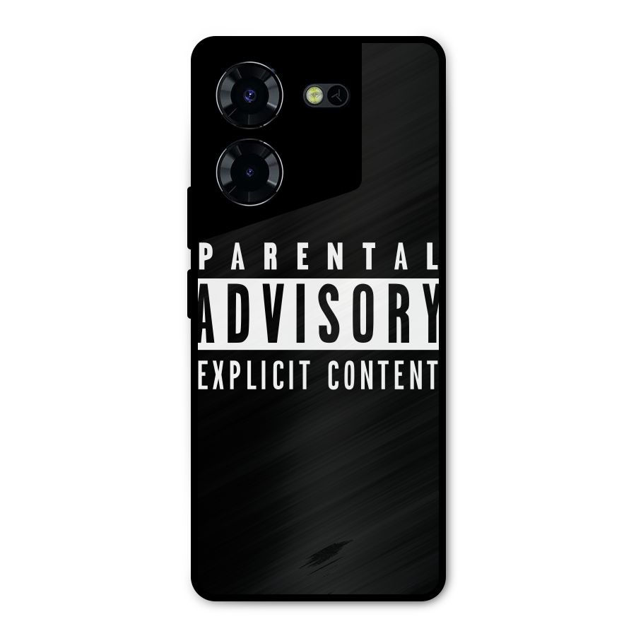 Parental Advisory Label Metal Back Case for Tecno Pova 5 Pro 5G