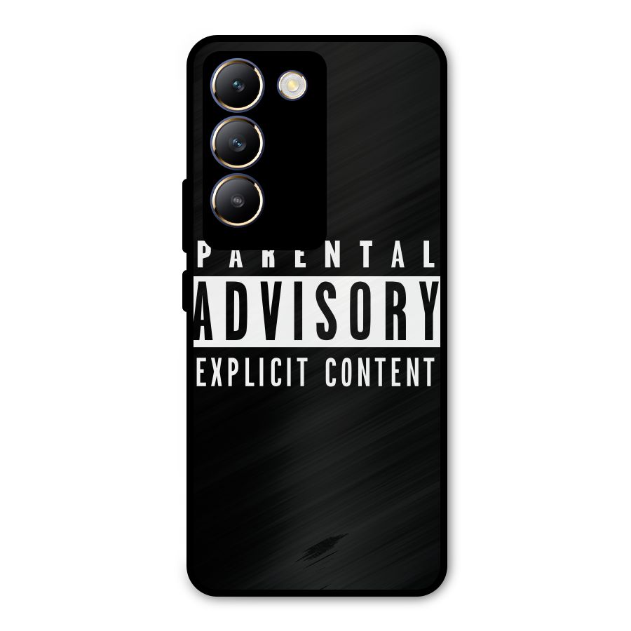 Parental Advisory Label Metal Back Case for Vivo T3 5G