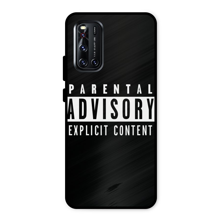 Parental Advisory Label Metal Back Case for Vivo V19