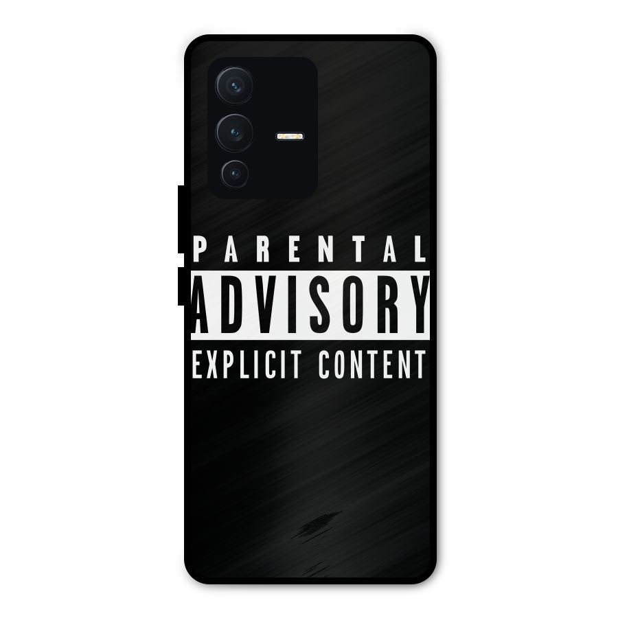 Parental Advisory Label Metal Back Case for Vivo V23 Pro