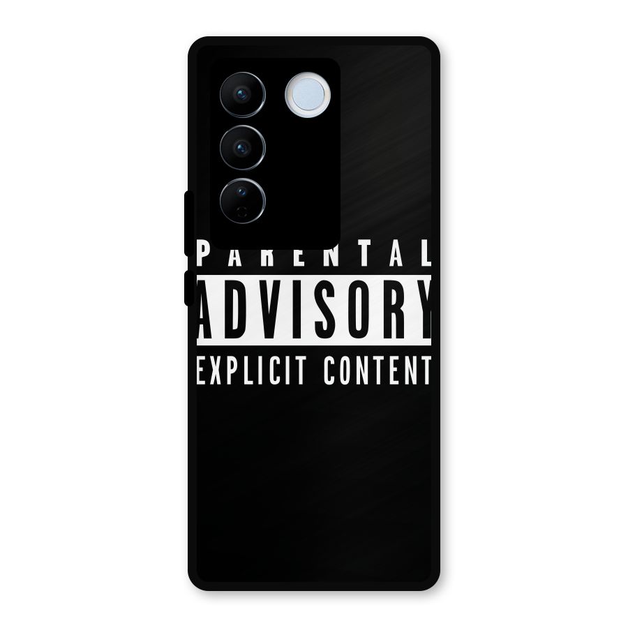 Parental Advisory Label Metal Back Case for Vivo V27