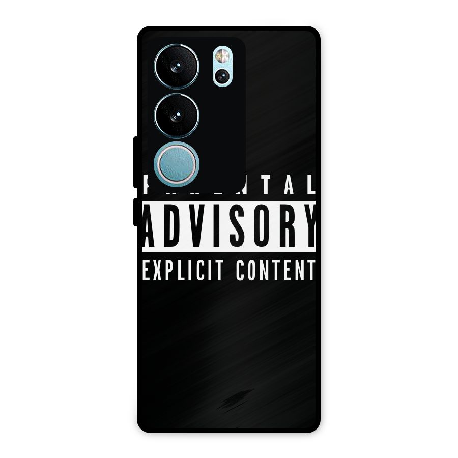 Parental Advisory Label Metal Back Case for Vivo V29