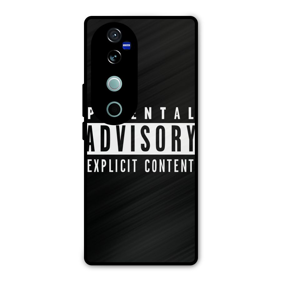 Parental Advisory Label Metal Back Case for Vivo V40