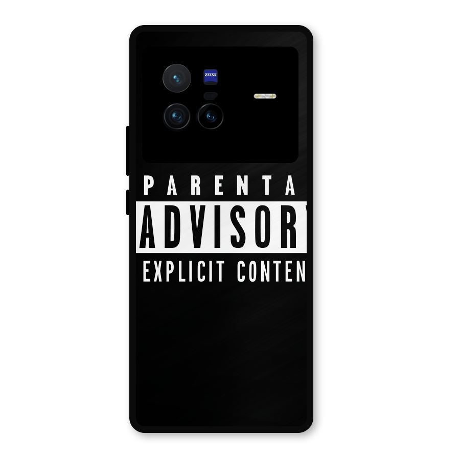 Parental Advisory Label Metal Back Case for Vivo X80