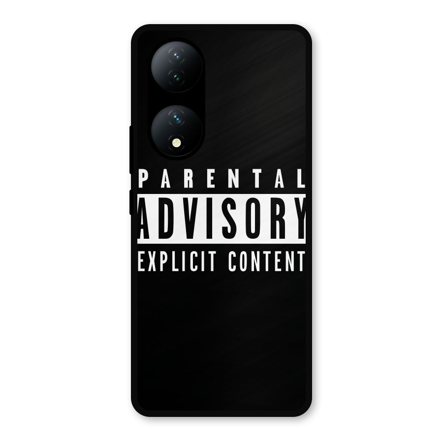 Parental Advisory Label Metal Back Case for Vivo Y100a