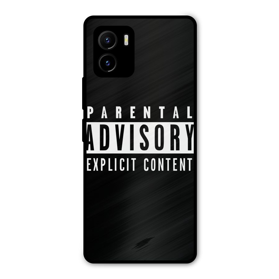 Parental Advisory Label Metal Back Case for Vivo Y15s
