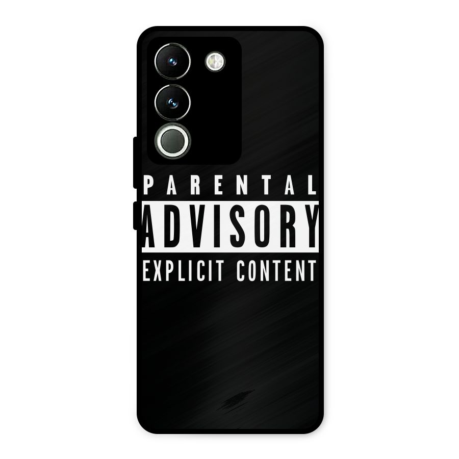 Parental Advisory Label Metal Back Case for Vivo Y200