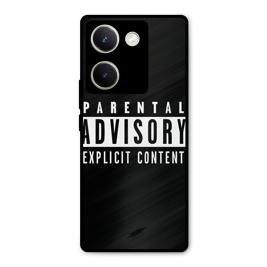 Parental Advisory Label Metal Back Case for Vivo Y200 Pro