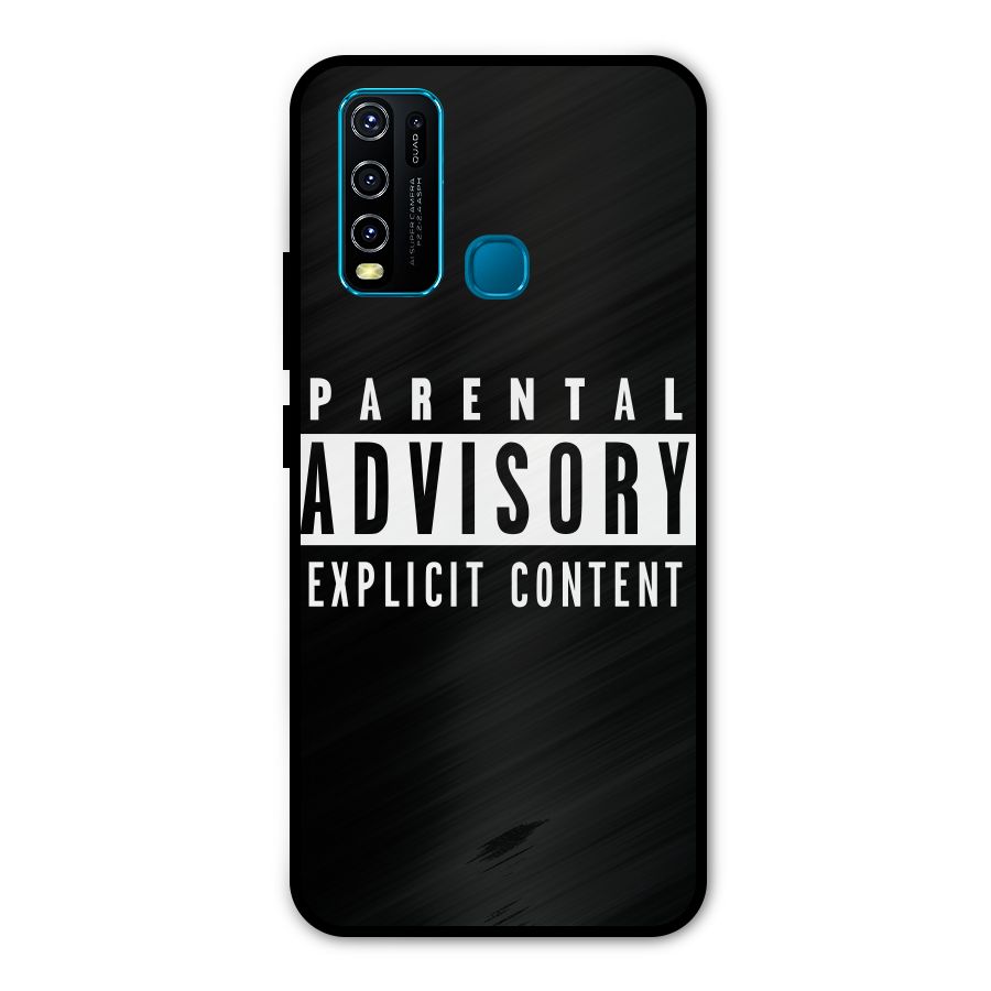 Parental Advisory Label Metal Back Case for Vivo Y30