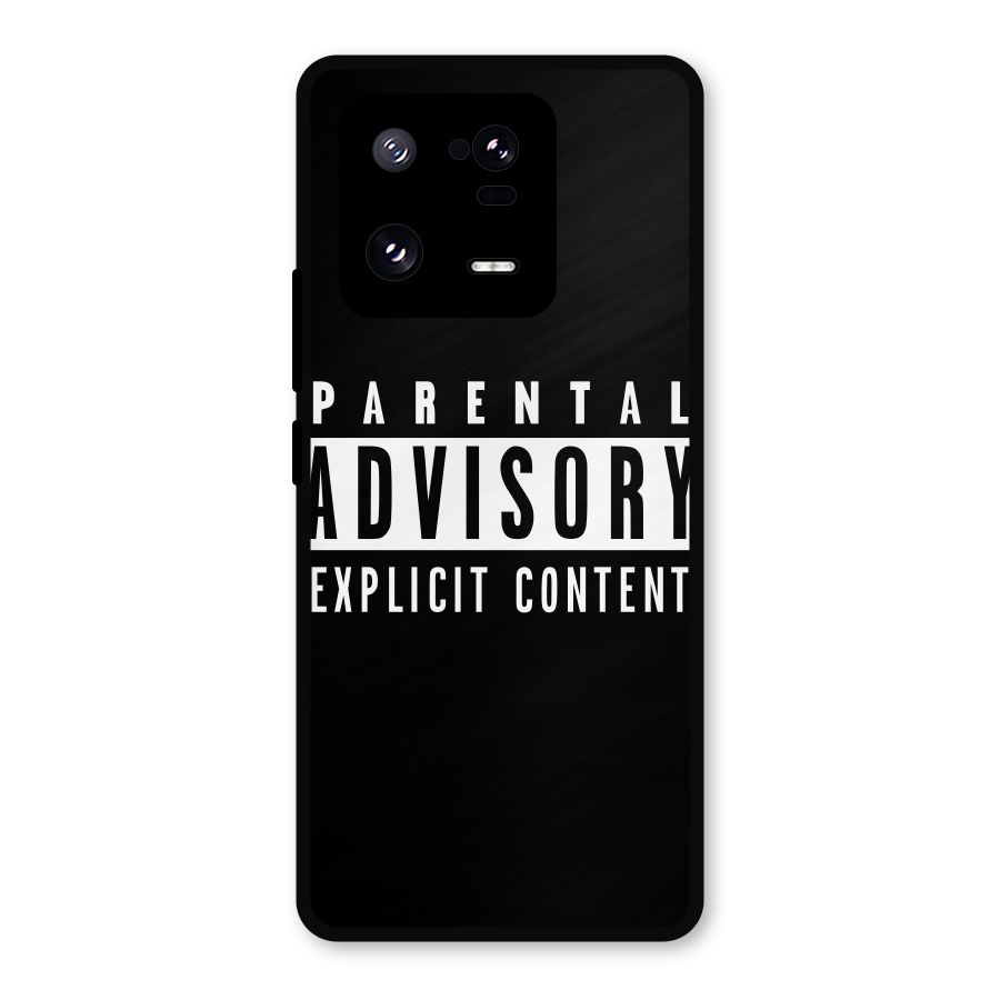 Parental Advisory Label Metal Back Case for Xiaomi 13 Pro