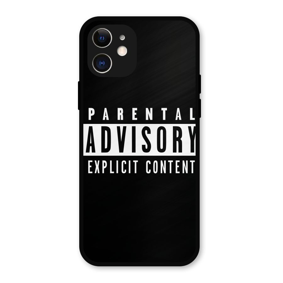 Parental Advisory Label Metal Back Case for iPhone 12