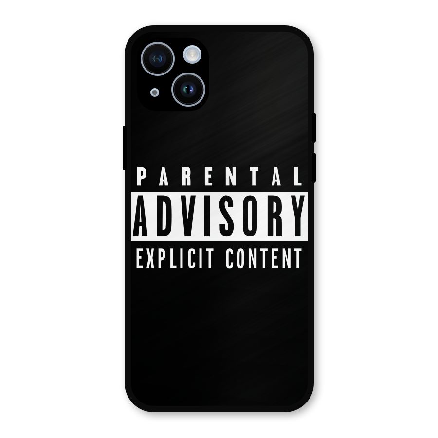 Parental Advisory Label Metal Back Case for iPhone 14