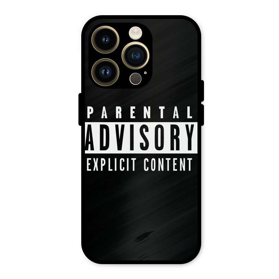 Parental Advisory Label Metal Back Case for iPhone 14 Pro