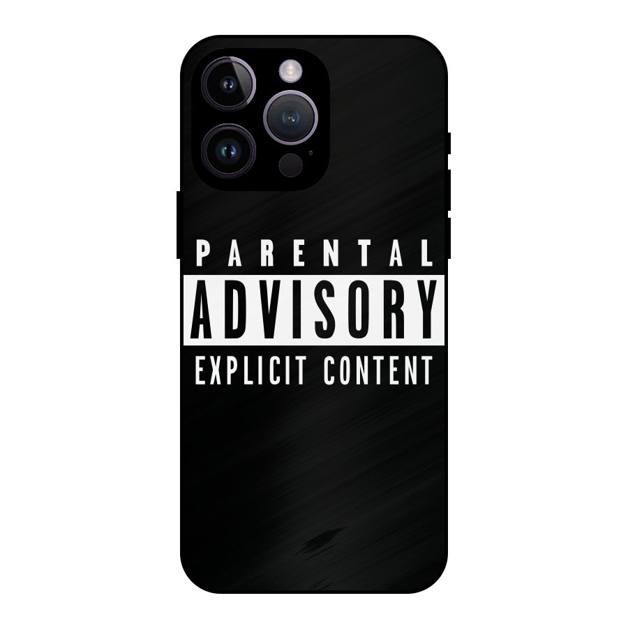 Parental Advisory Label Metal Back Case for iPhone 14 Pro Max