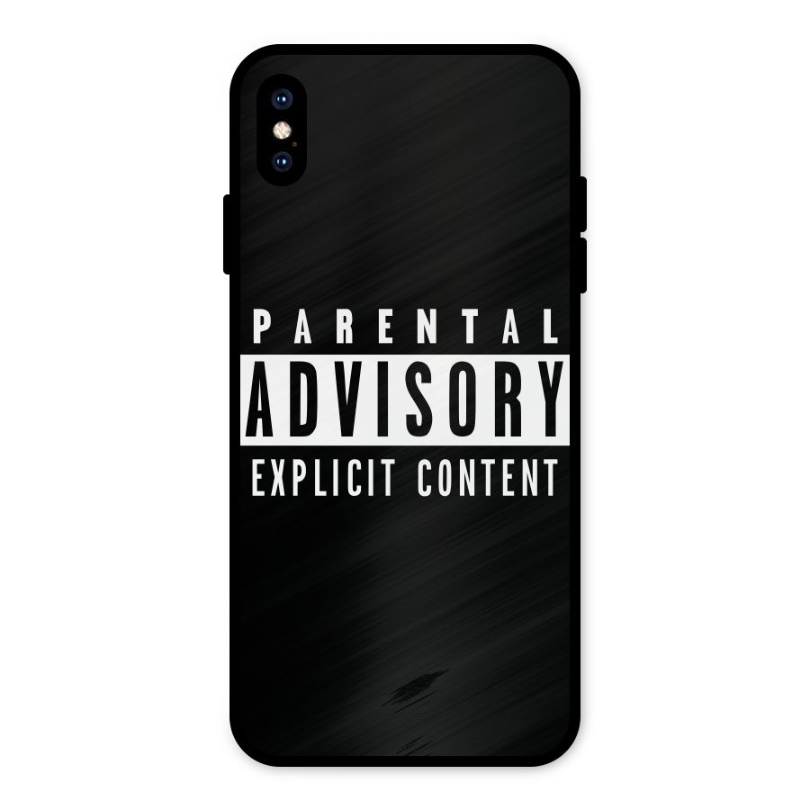 Parental Advisory Label Metal Back Case for iPhone XS Max