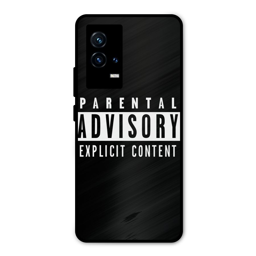 Parental Advisory Label Metal Back Case for iQOO 9 5G