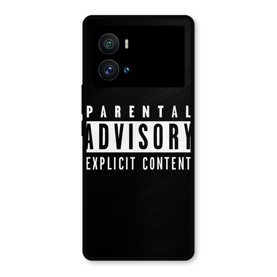 Parental Advisory Label Metal Back Case for iQOO 9 Pro