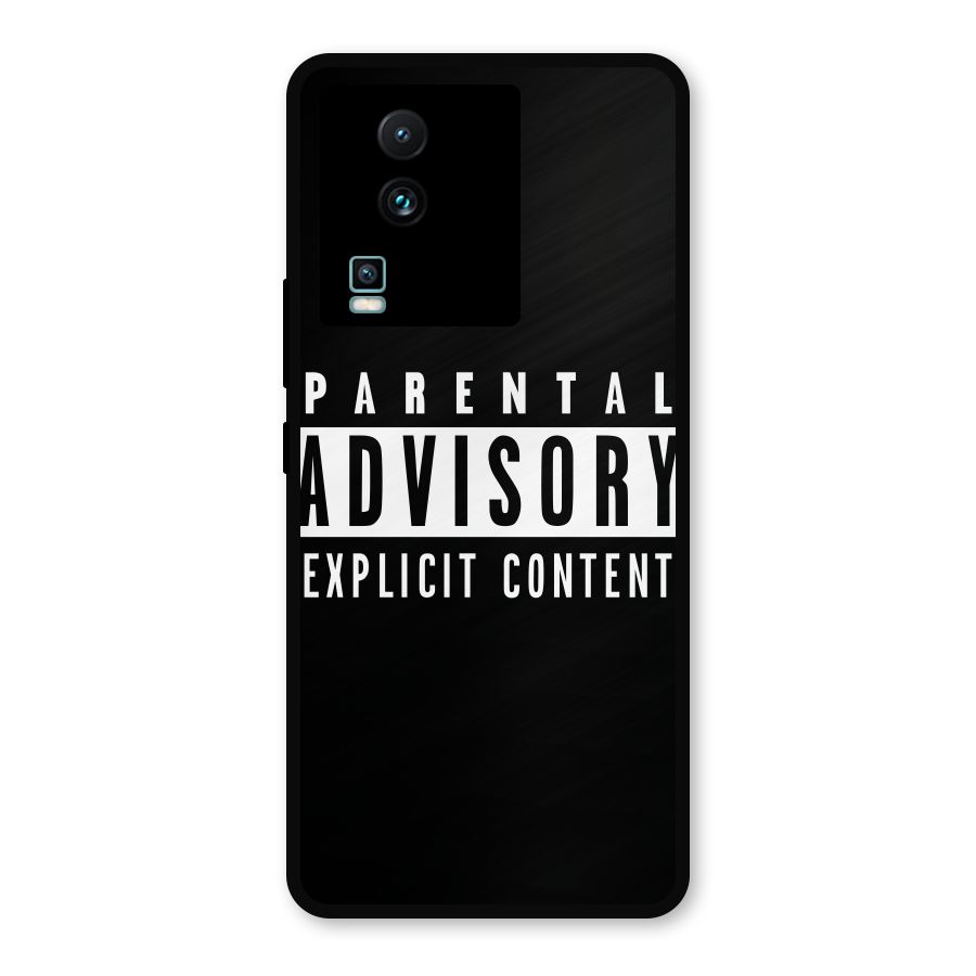Parental Advisory Label Metal Back Case for iQOO Neo 7 Pro