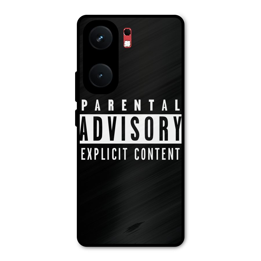 Parental Advisory Label Metal Back Case for iQOO Neo 9 Pro