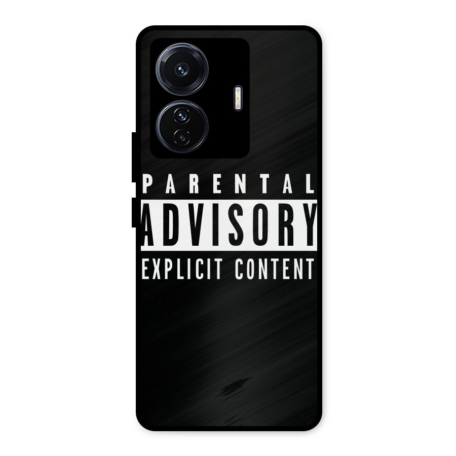 Parental Advisory Label Metal Back Case for iQOO Z6