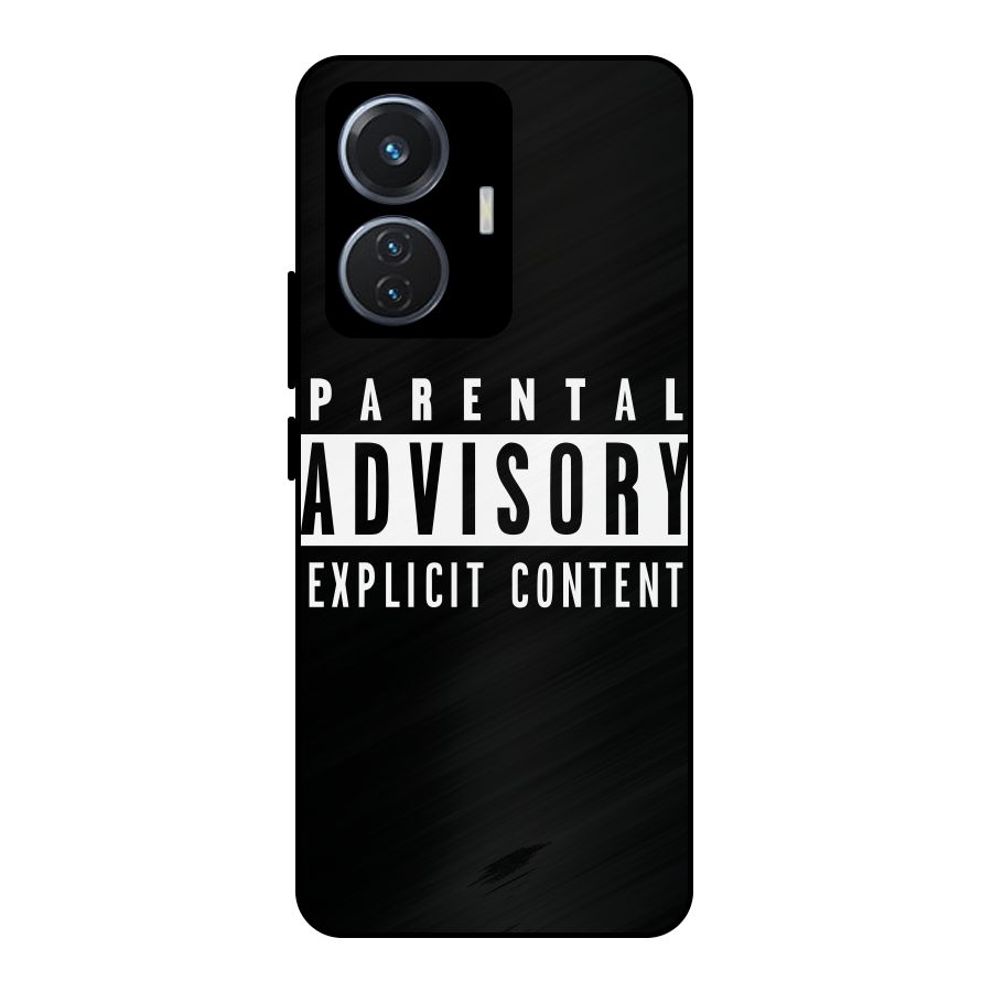 Parental Advisory Label Metal Back Case for iQOO Z6 44W