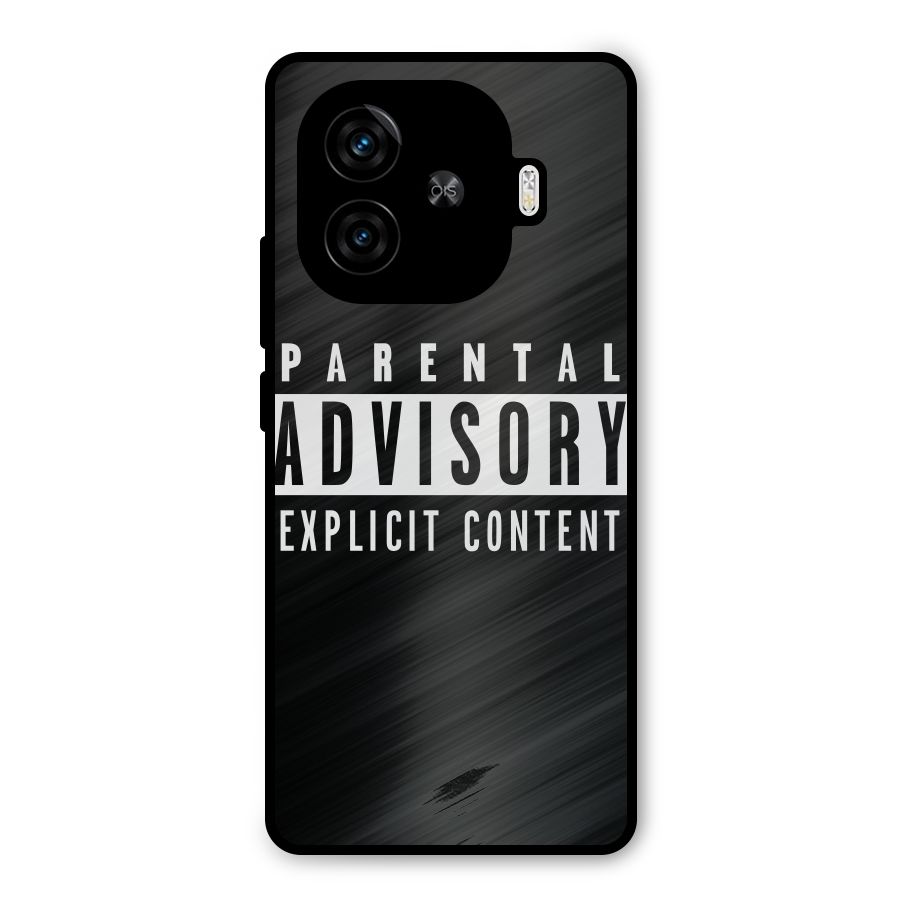 Parental Advisory Label Metal Back Case for iQOO Z9 Turbo