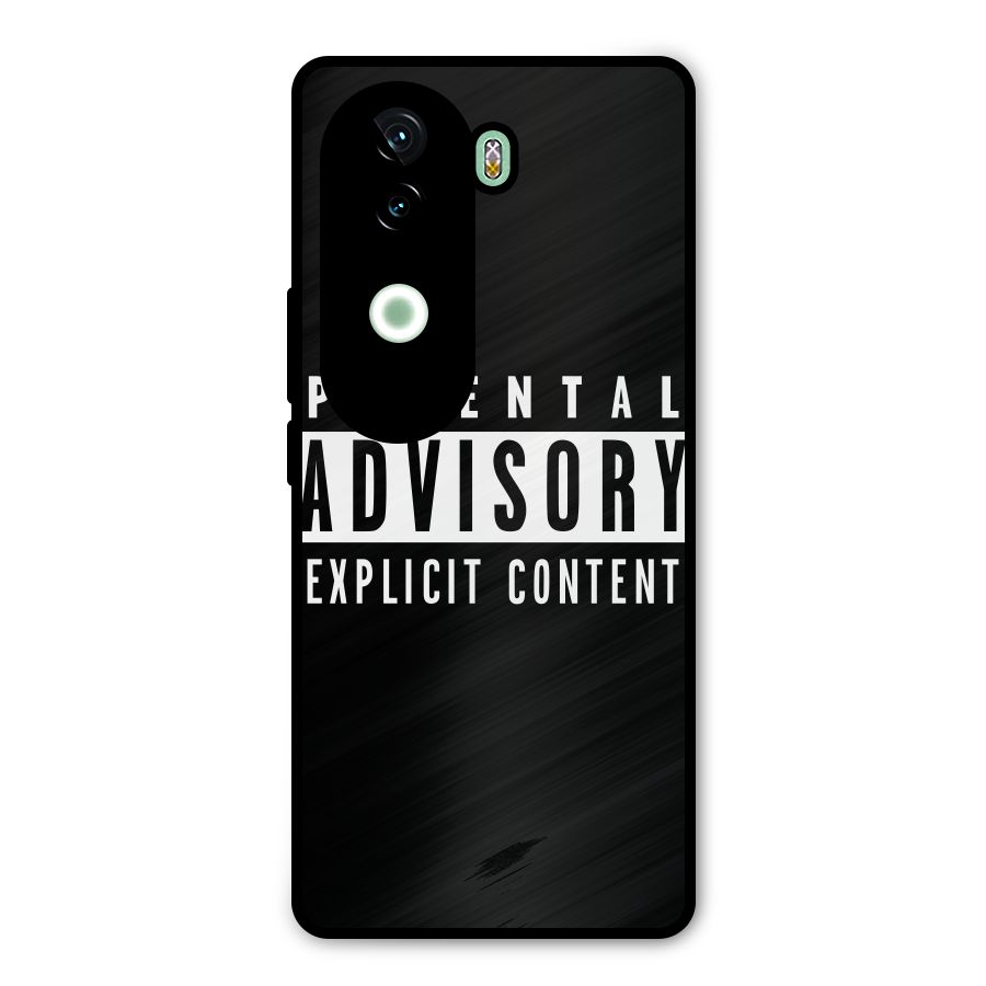 Parental Advisory Label Metal Back Case for iQOO Z9s