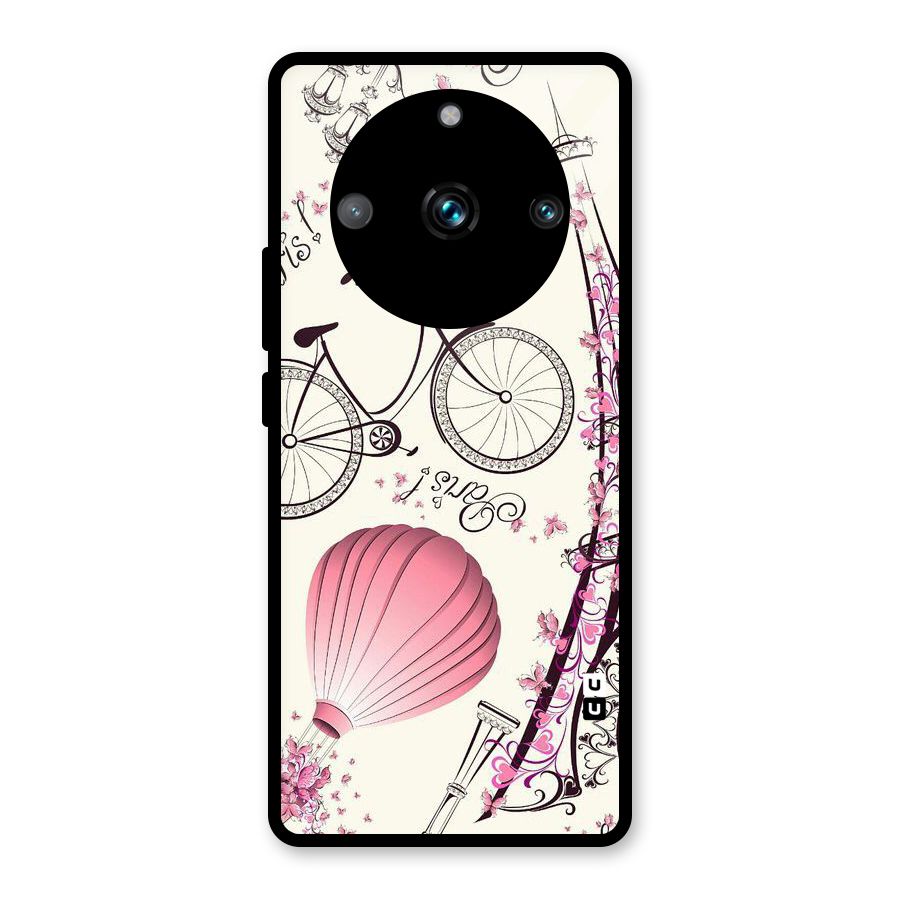 Paris Clipart Glass Back Case for Realme 11 Pro Plus