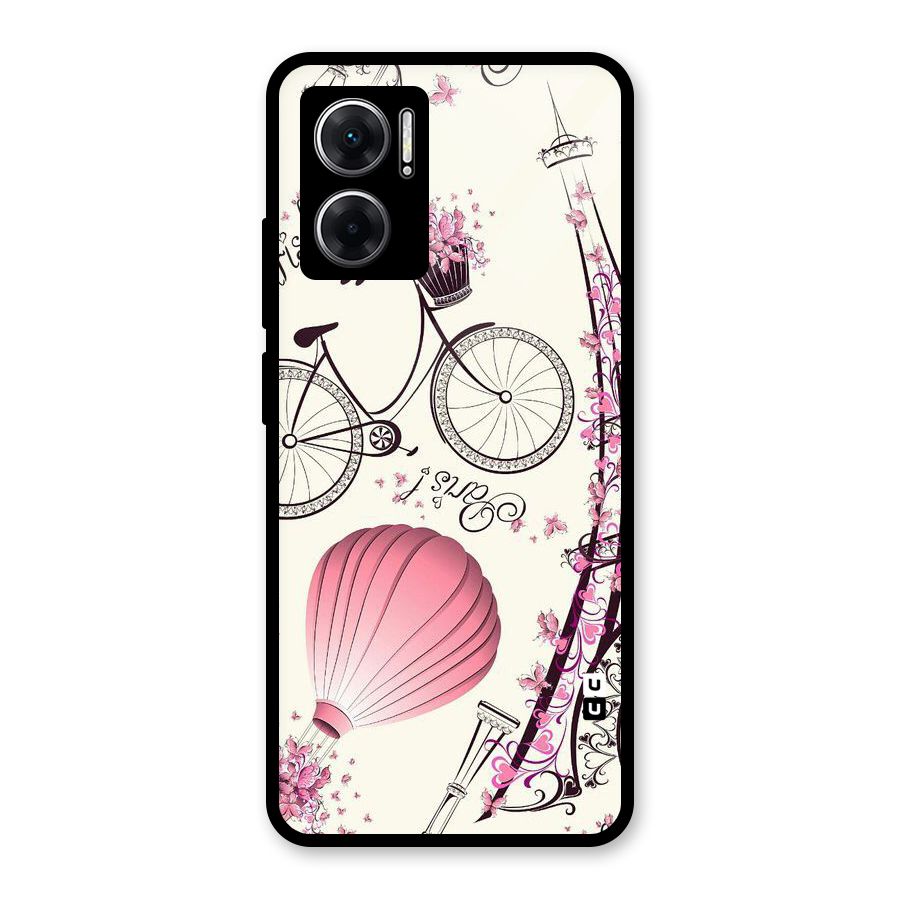 Paris Clipart Glass Back Case for Redmi 11 Prime 5G