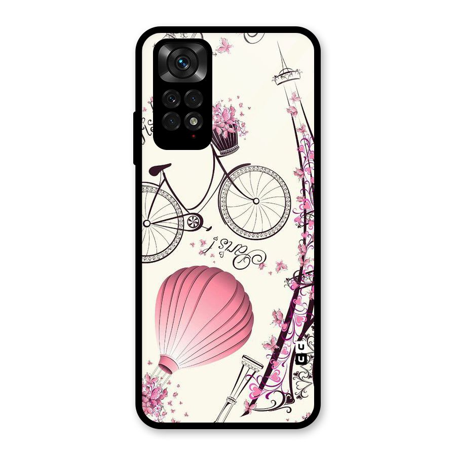 Paris Clipart Glass Back Case for Redmi Note 11S