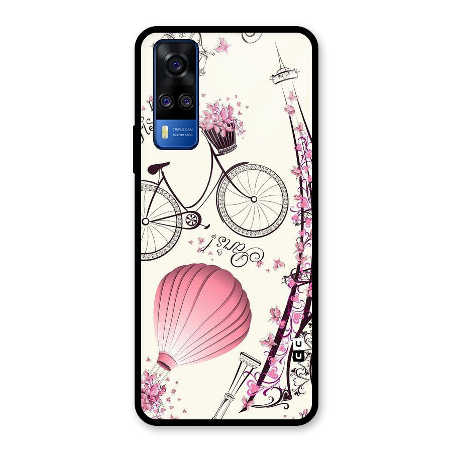 Paris Clipart Glass Back Case for Vivo Y31