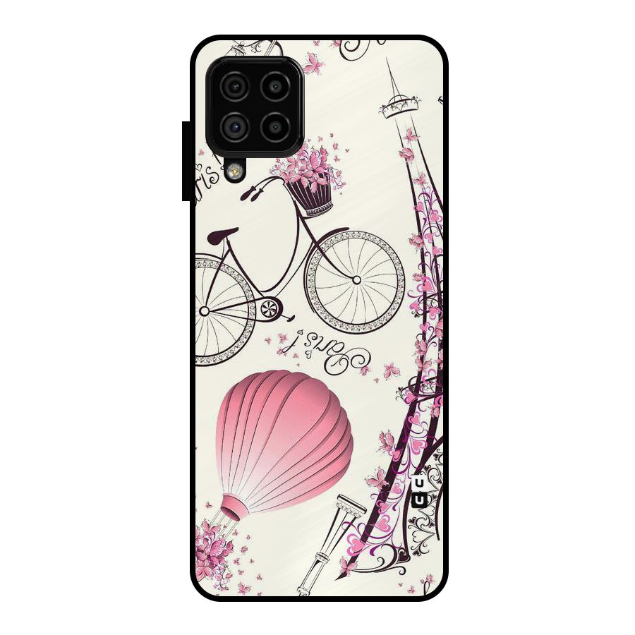 Paris Clipart Metal Back Case for Galaxy A22 4G