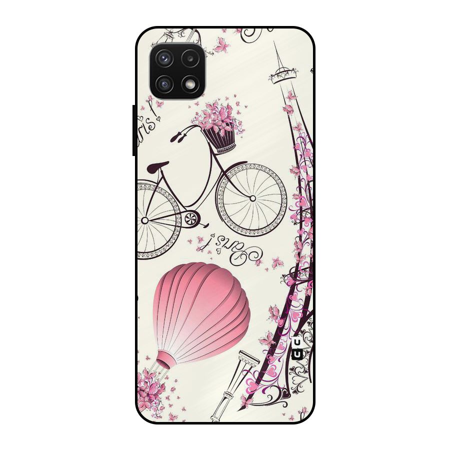 Paris Clipart Metal Back Case for Galaxy A22 5G