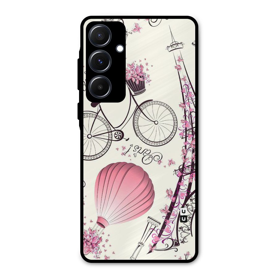 Paris Clipart Metal Back Case for Galaxy A55