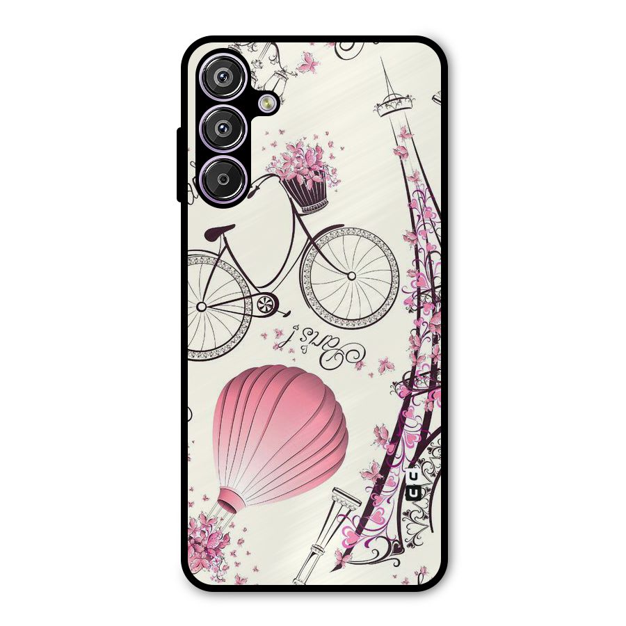 Paris Clipart Metal Back Case for Galaxy M15
