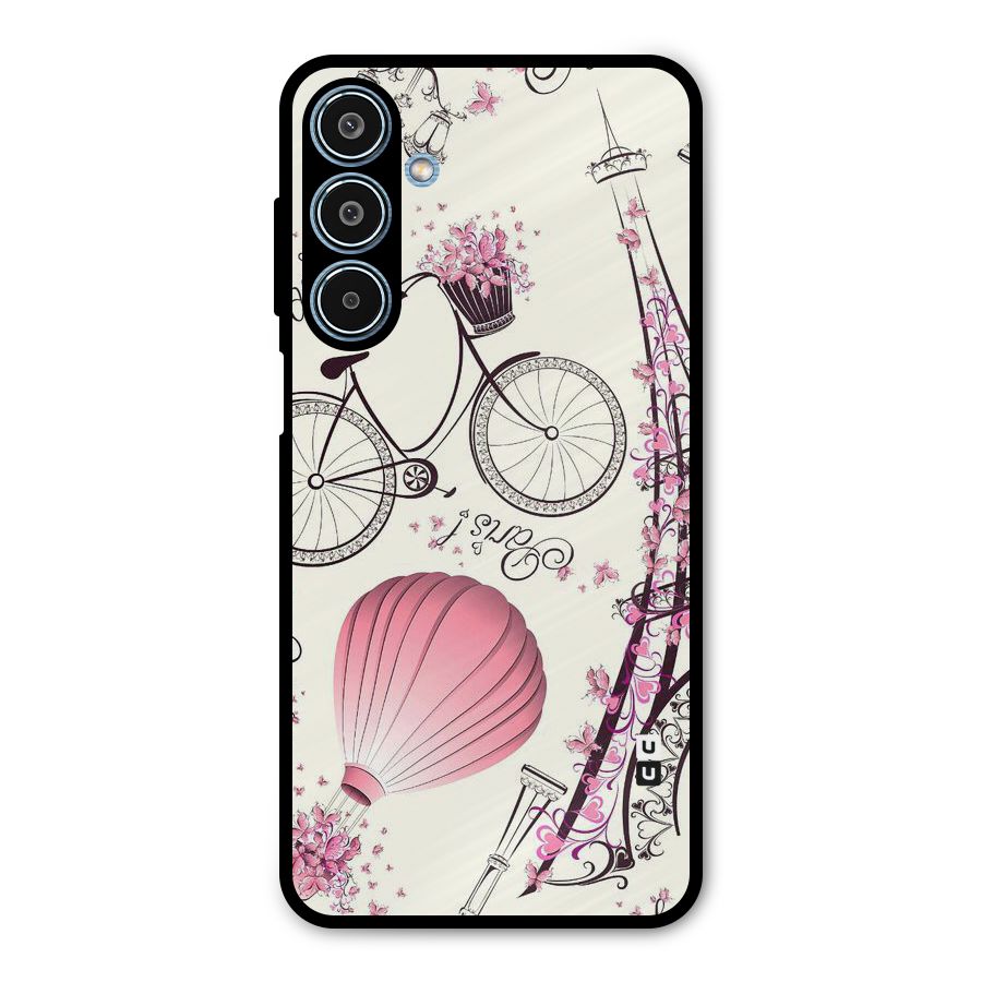 Paris Clipart Metal Back Case for Galaxy M35