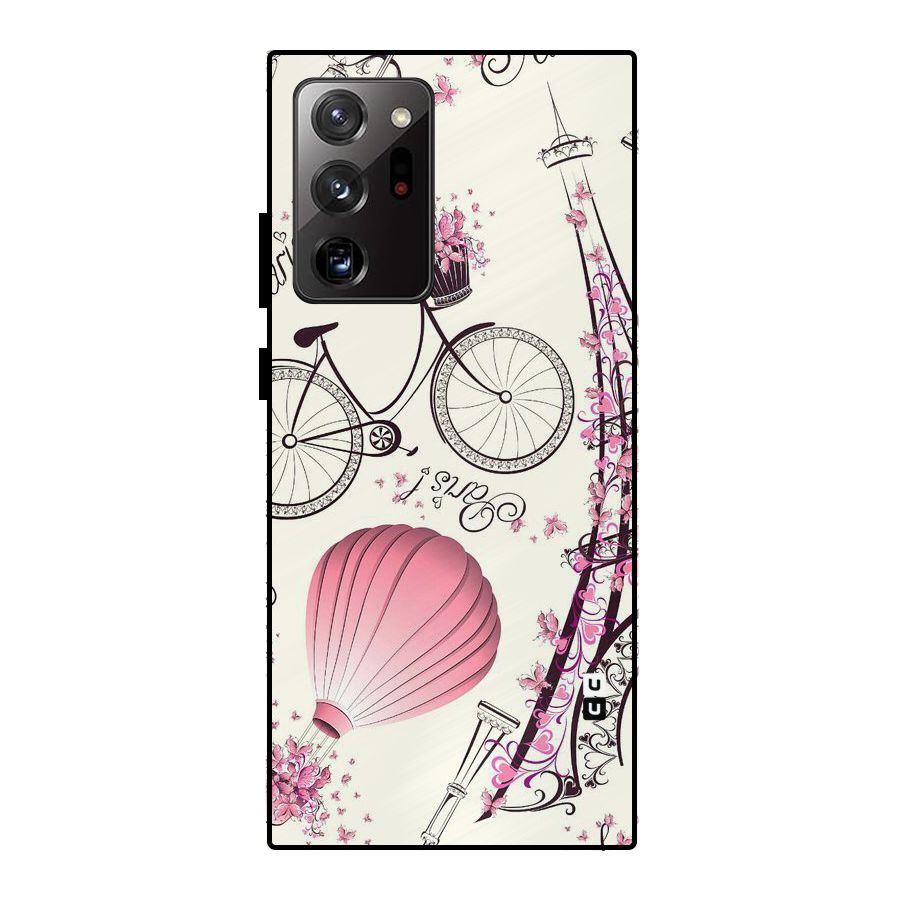 Paris Clipart Metal Back Case for Galaxy Note 20 Ultra