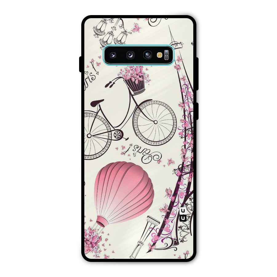 Paris Clipart Metal Back Case for Galaxy S10 Plus
