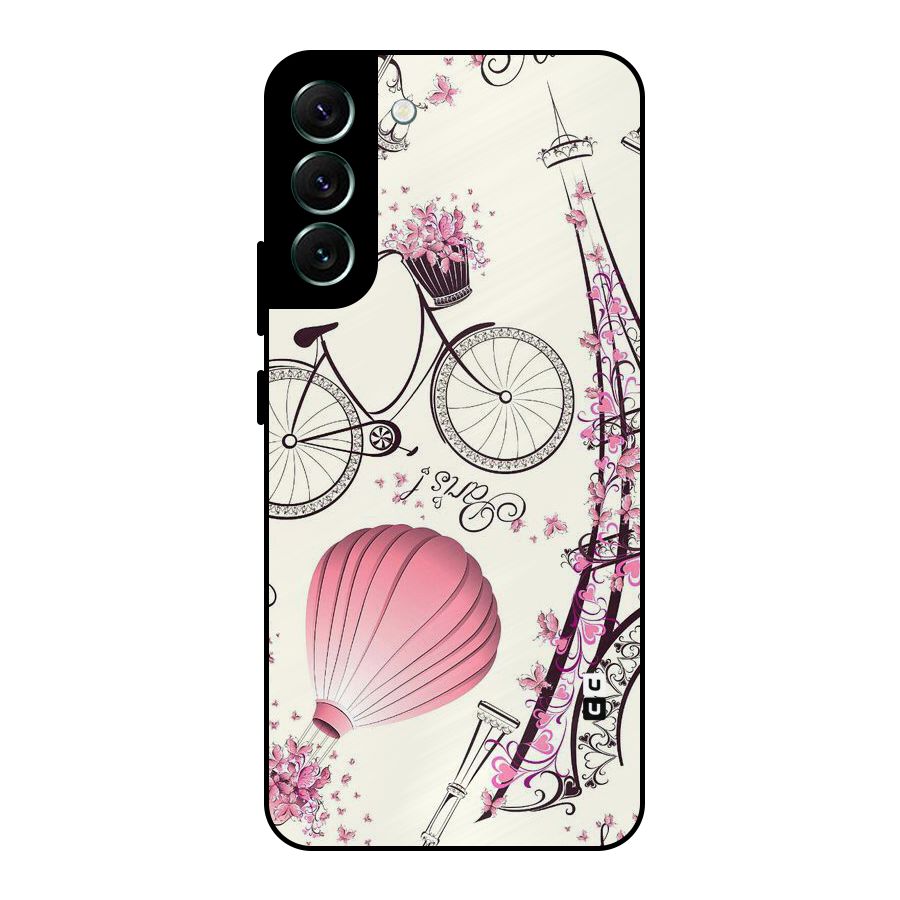 Paris Clipart Metal Back Case for Galaxy S22 Plus 5G