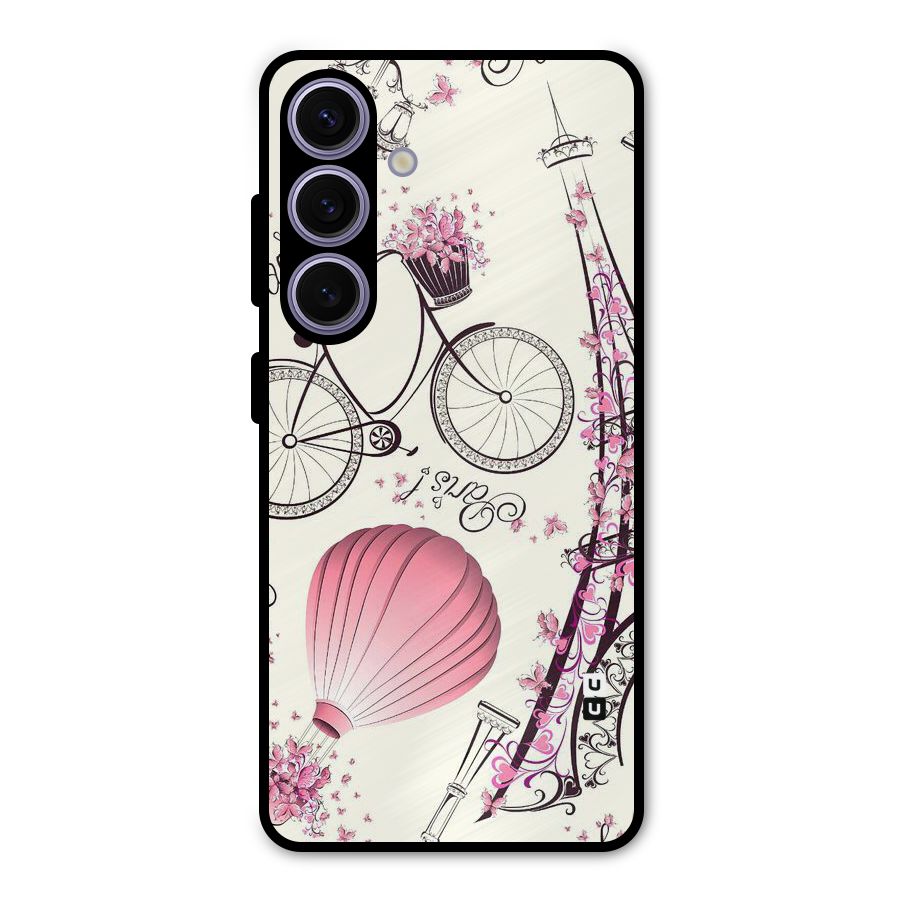 Paris Clipart Metal Back Case for Galaxy S24