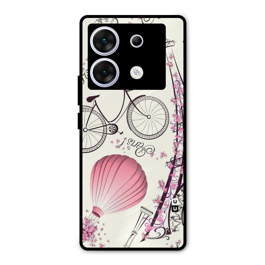 Paris Clipart Metal Back Case for Infinix Zero 30 5G
