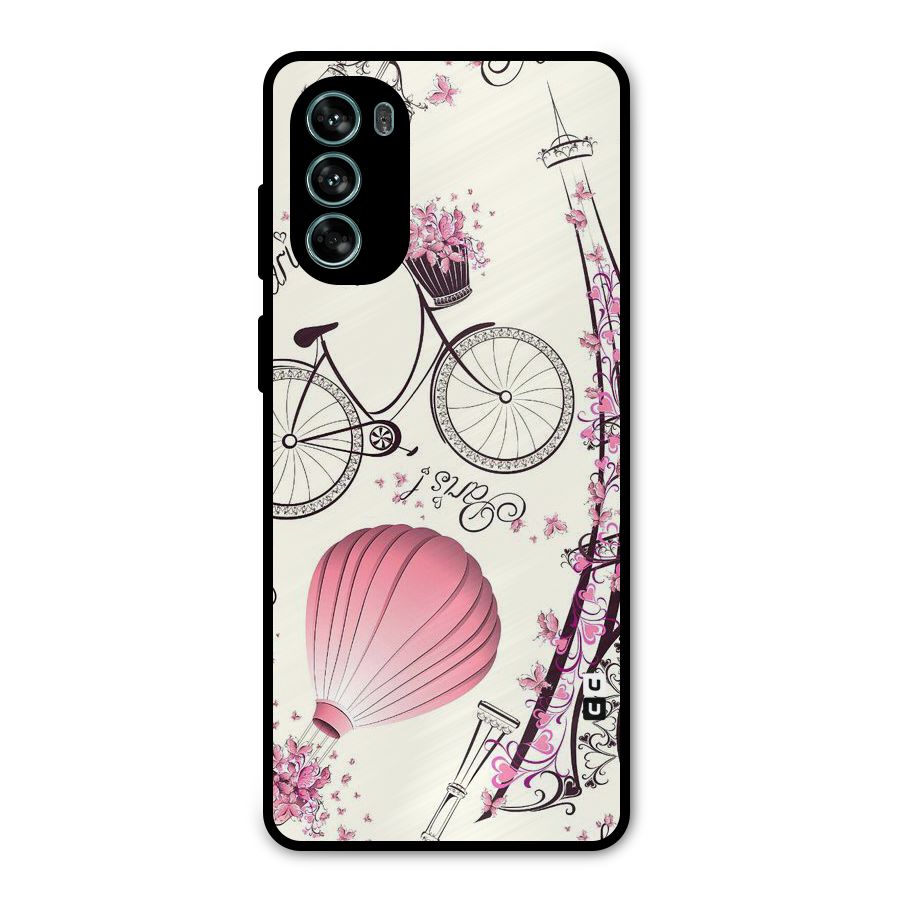 Paris Clipart Metal Back Case for Moto G62