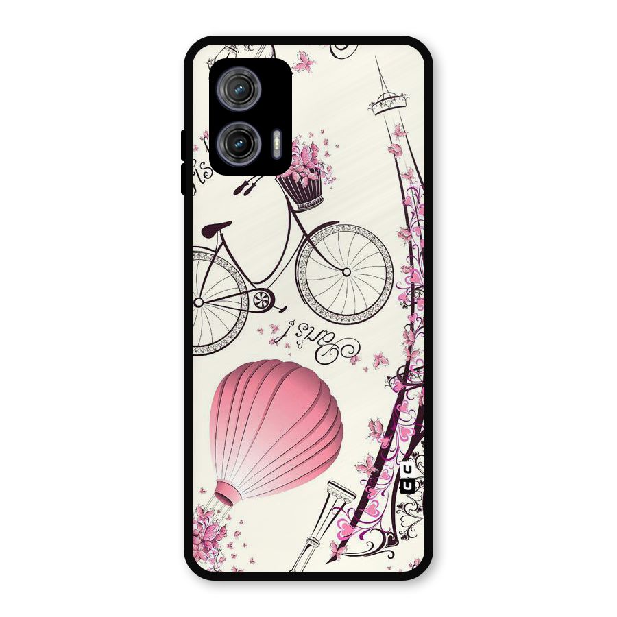 Paris Clipart Metal Back Case for Moto G73