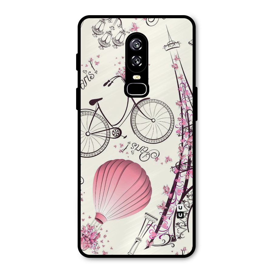 Paris Clipart Metal Back Case for OnePlus 6