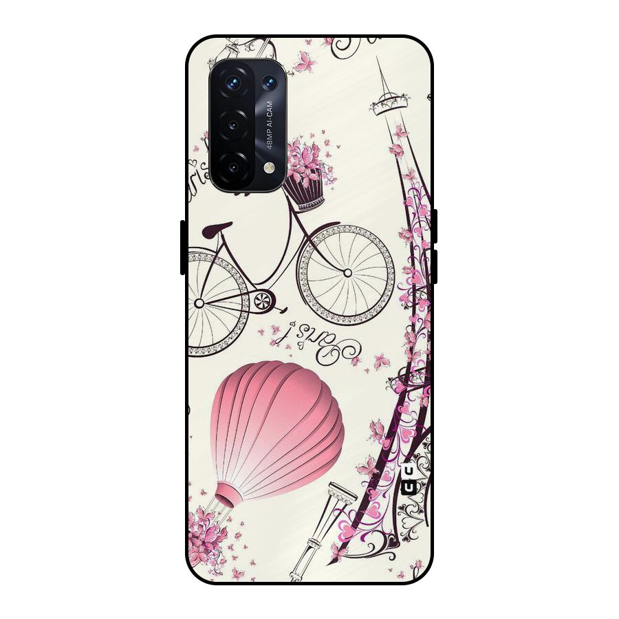 Paris Clipart Metal Back Case for Oppo A74 5G