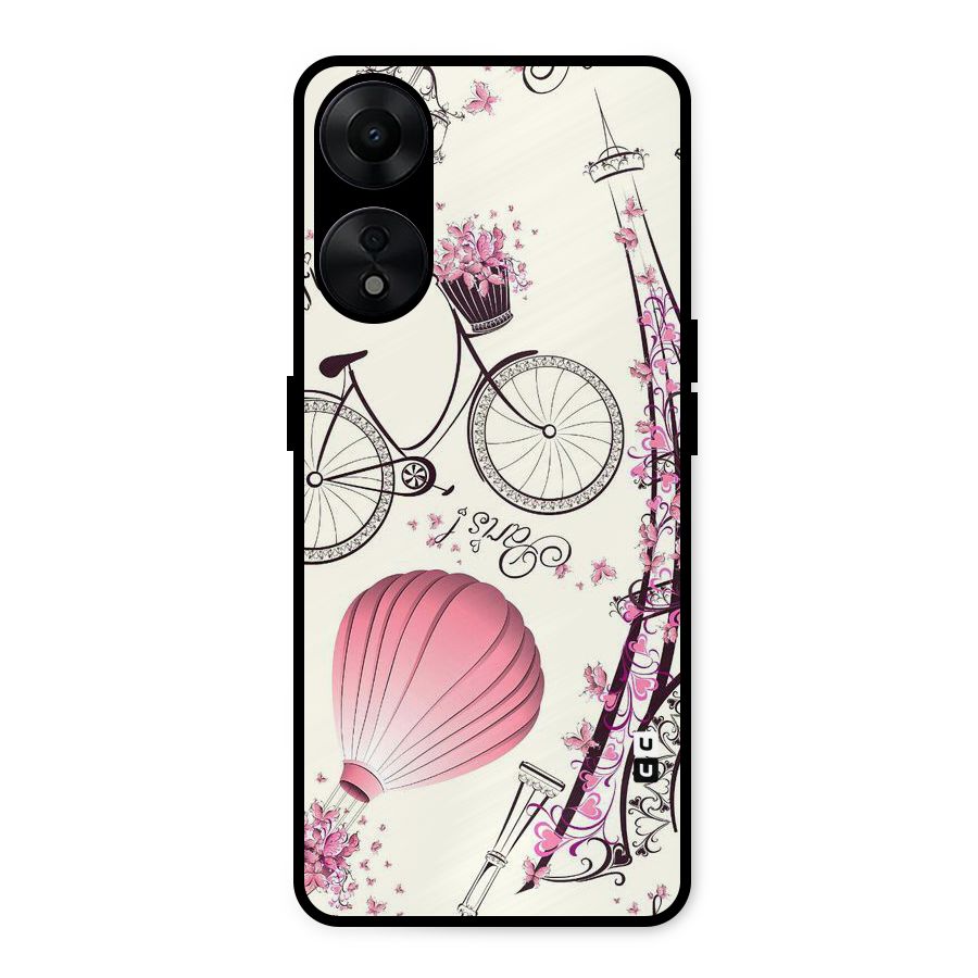 Paris Clipart Metal Back Case for Oppo A78 5G