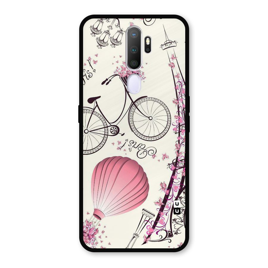 Paris Clipart Metal Back Case for Oppo A9 (2020)