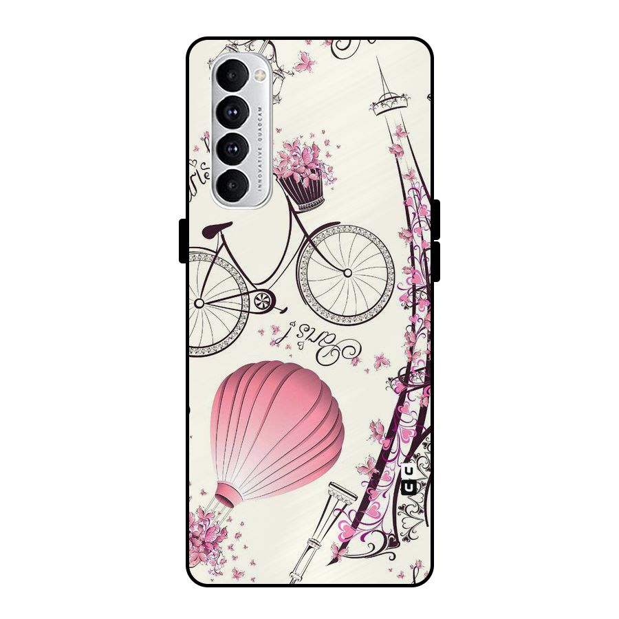 Paris Clipart Metal Back Case for Oppo Reno4 Pro