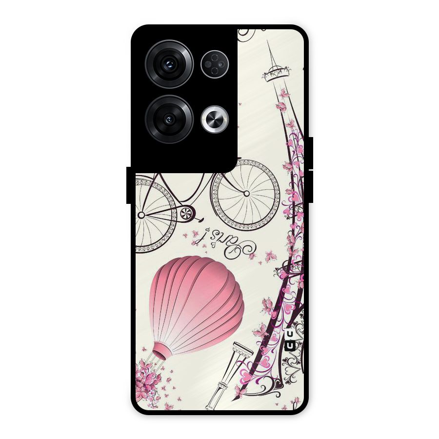 Paris Clipart Metal Back Case for Oppo Reno8 Pro 5G